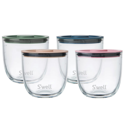 Swell 16oz Glass Prep Bowl Set of 4 For Easy Meal Prep Vintage Pastels Made From Durable Tempered Glass