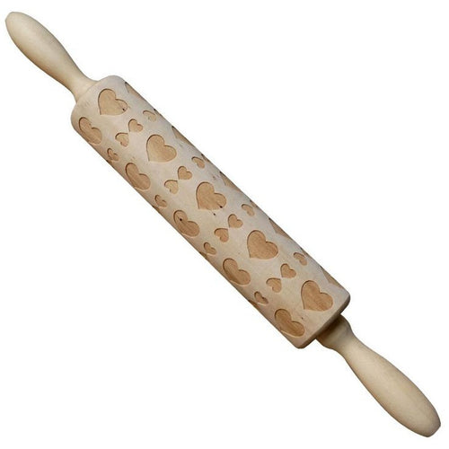 Laser Engraved Wooden Rolling Pin with Love Pattern