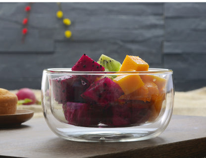 Double Layer Heat-Resistant Glass Bowl Set for Desserts