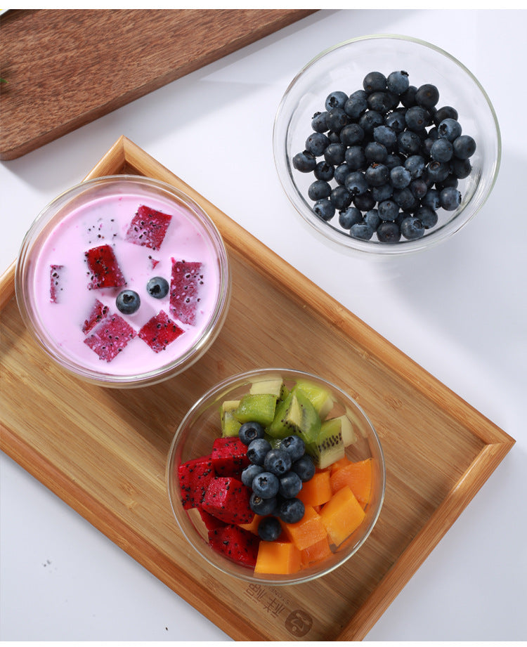 Double Layer Heat-Resistant Glass Bowl Set for Desserts