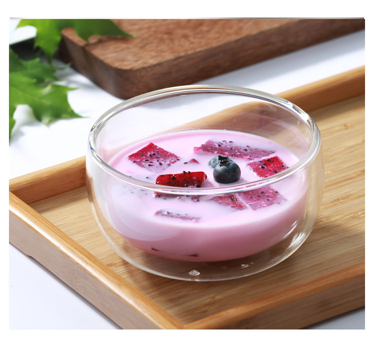 Double Layer Heat-Resistant Glass Bowl Set for Desserts