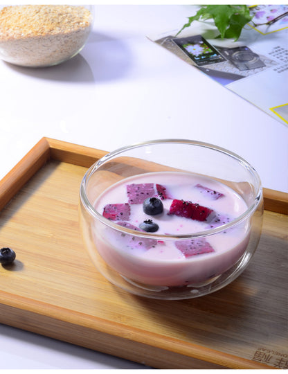 Double Layer Heat-Resistant Glass Bowl Set for Desserts