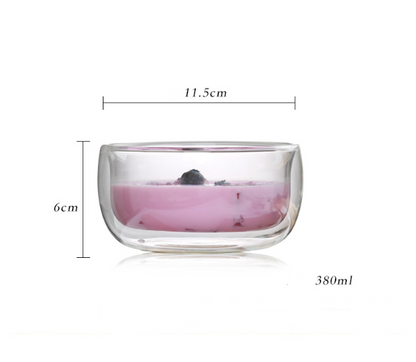 Double Layer Heat-Resistant Glass Bowl Set for Desserts