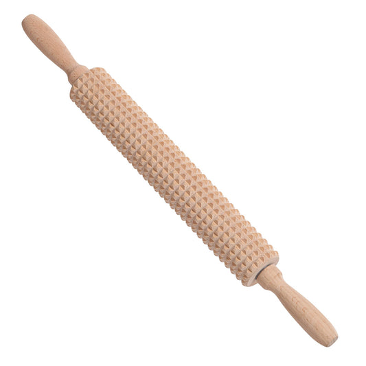 Deep Notched Rolling Pin Wooden Crispbread knobbly fluted rolling pin for Home Professional Use Wood Swedish Thin Bread Grooved Rolling Pin Prepare Delicious Soft Flatbreads and Crackers